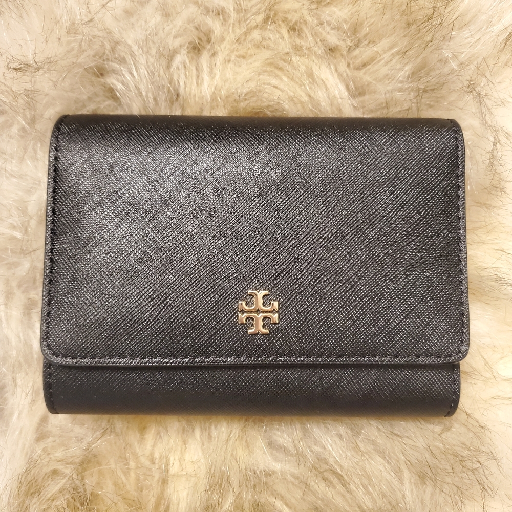(NWOT) Tory Burch Trifold Black Wallet